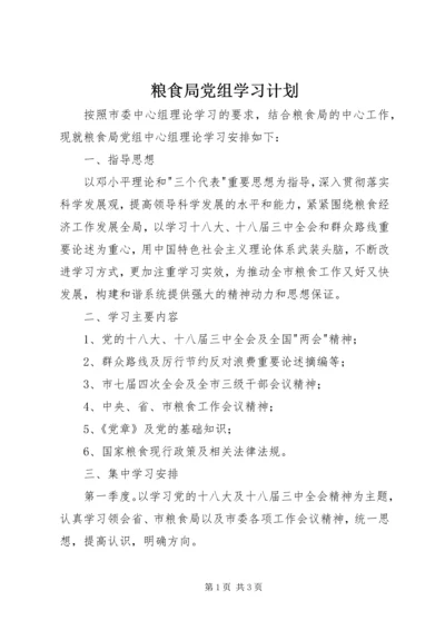 粮食局党组学习计划.docx