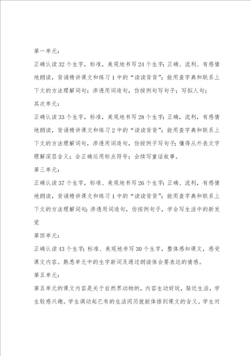 四年级下册复习计划