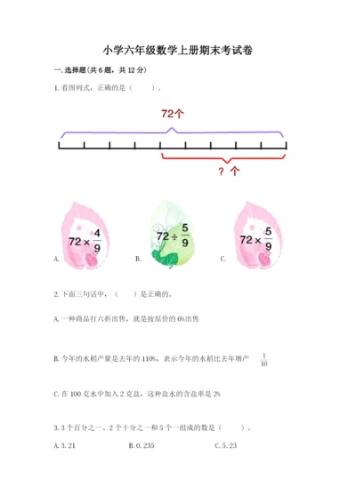 小学六年级数学上册期末考试卷附完整答案（名师系列）.docx