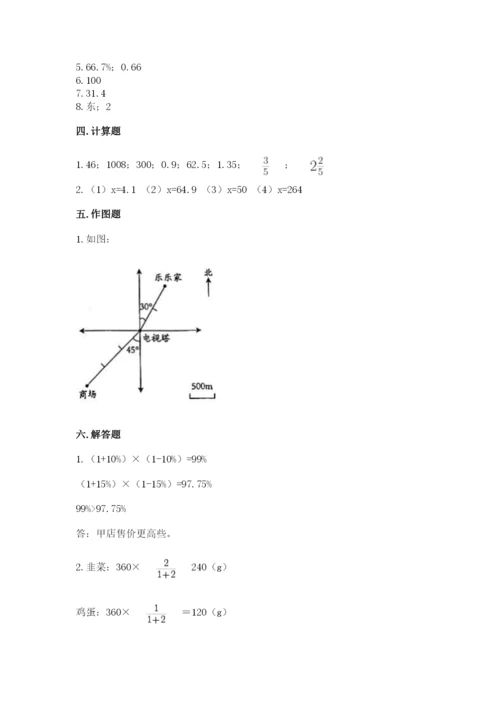 冀教版六年级下册数学 期末检测卷附答案【夺分金卷】.docx