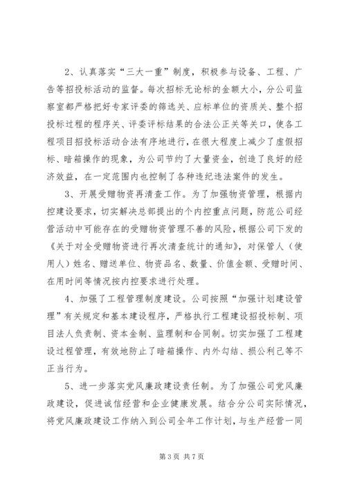 企业公司某年纪检监察工作总结.docx