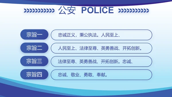 蓝色大气公安民警思想总结汇报动态PPT模板