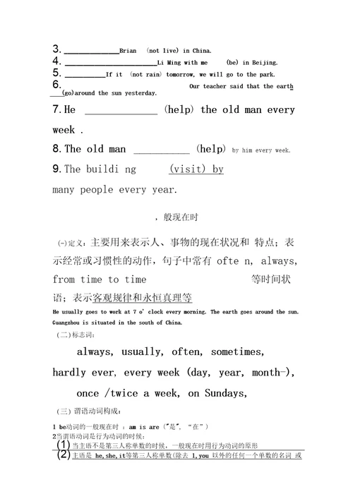 考点详解版高中英语动词时态语态讲解及练习