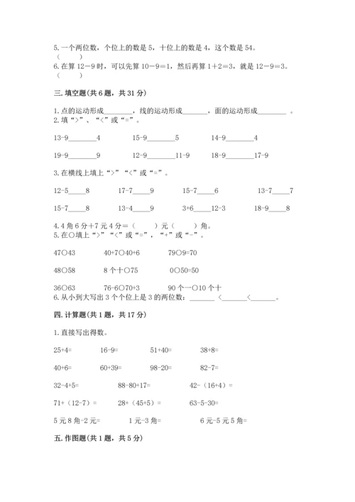 人教版一年级下册数学期末测试卷附答案（达标题）.docx