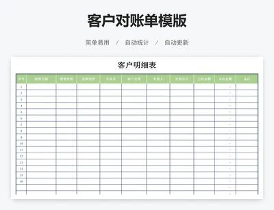 客户对账单模版