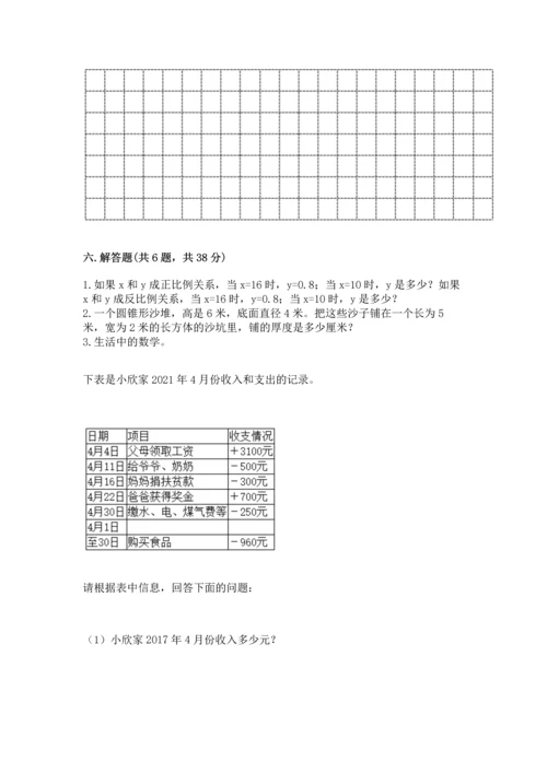 小学数学毕业测试卷【轻巧夺冠】.docx