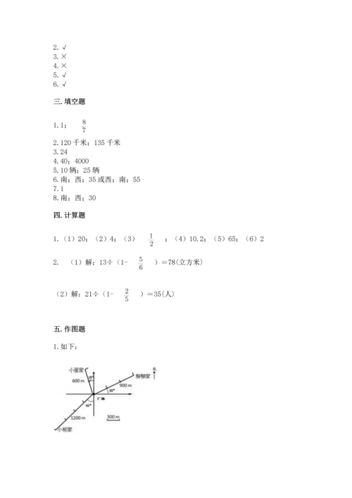 人教版六年级上册数学期中测试卷新版.docx