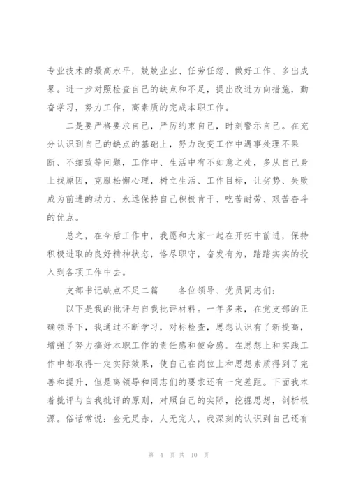 支部书记缺点不足三篇.docx