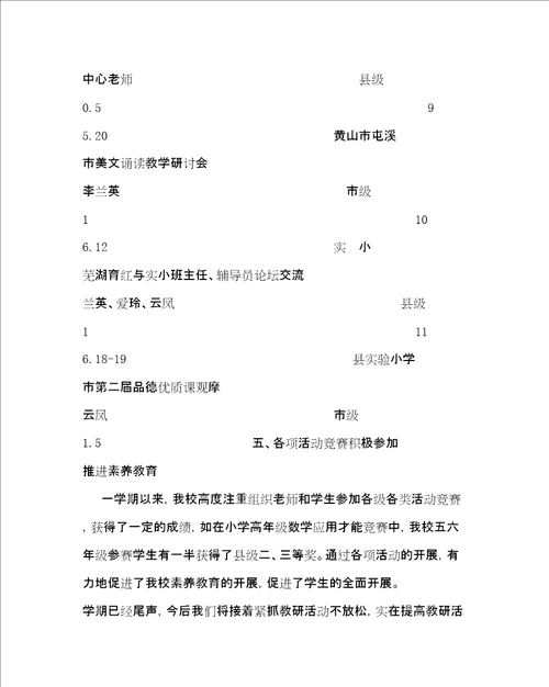 教导处范文中心小学教研工作总结