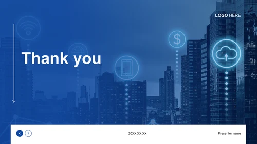 蓝色科技风通用行业AI技术总结汇报PPT主题