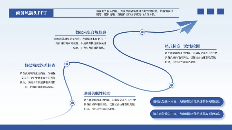 蓝色商务4项流程PPT单页