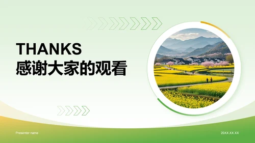 绿色商务风三下乡实践总结汇报PPT模板