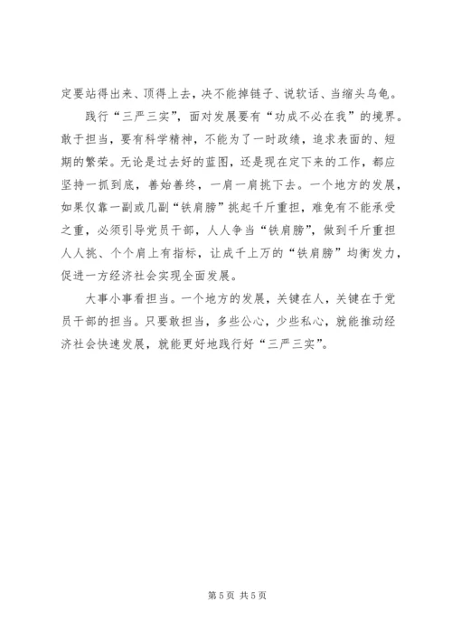 学习三严三实心得体会：践行三严三实争做五好干部 (3).docx