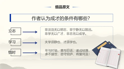 《诫子书》汉字笔划汉语言文学字体研究PPT模板
