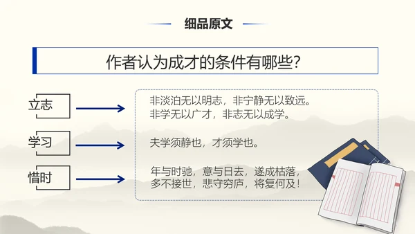 《诫子书》汉字笔划汉语言文学字体研究PPT模板