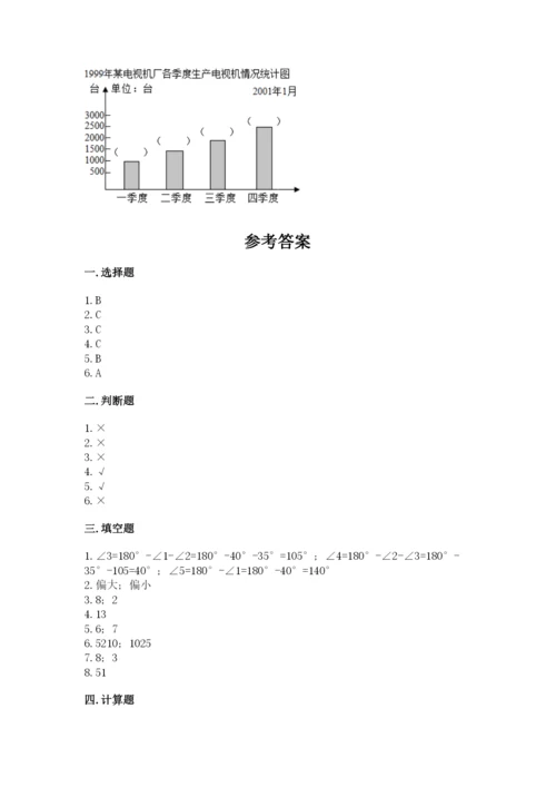 青岛版数学四年级上册期末测试卷附答案（突破训练）.docx