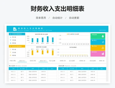 财务收入支出明细表