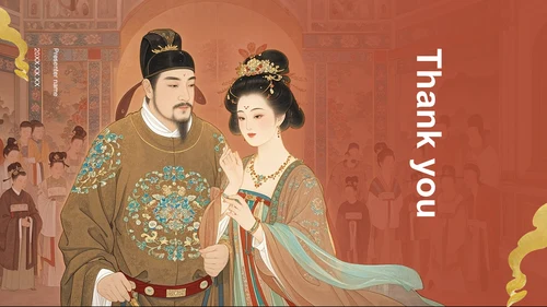 红色复古风《长恨歌》赏析与作者背景PPT主题