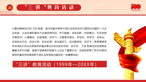 建党百年100党内思想教育PPT课件模板