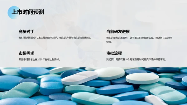 蓝色商务医疗新药研发发布会PPT模板