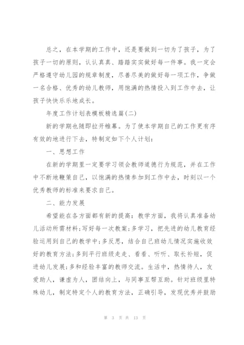 年度工作计划表模板篇.docx