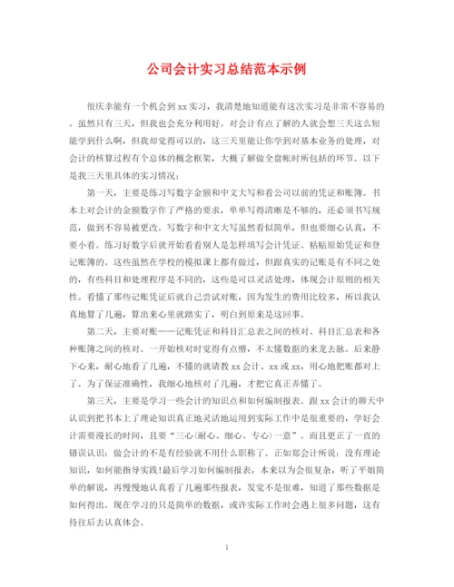 精编之公司会计实习总结范本示例.docx