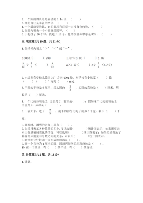 2022人教版六年级上册数学期末测试卷【研优卷】.docx