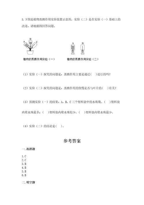 教科版四年级下册科学第一单元《植物的生长变化》测试卷含答案（a卷）