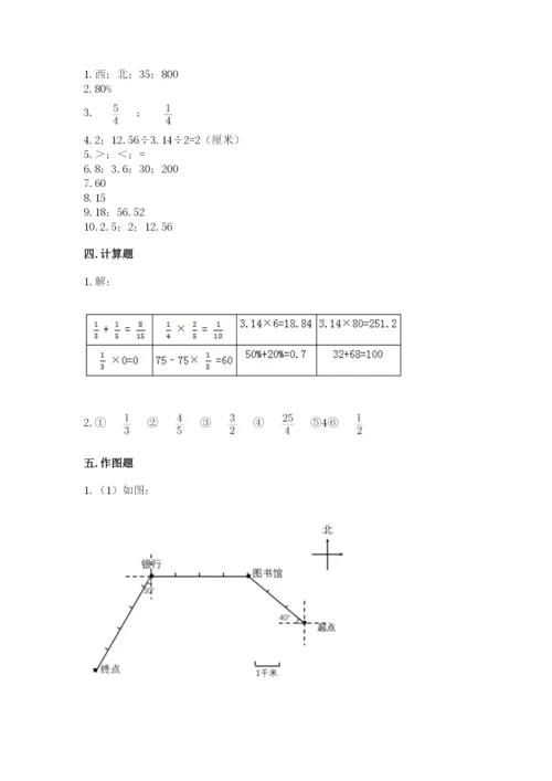 人教版六年级上册数学期末测试卷含答案（模拟题）.docx