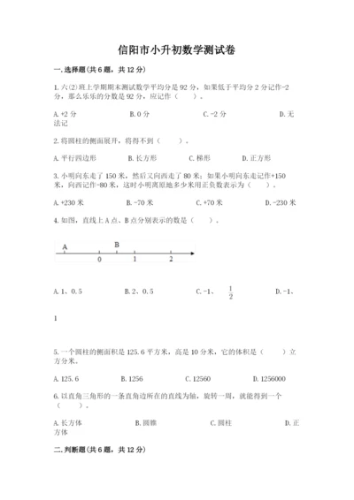 信阳市小升初数学测试卷最新.docx