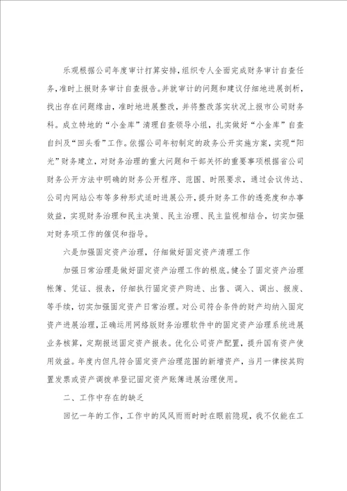 企业财务总监述职报告