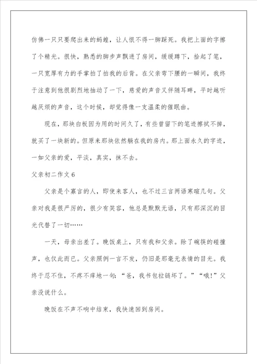 2023父亲初二作文15篇