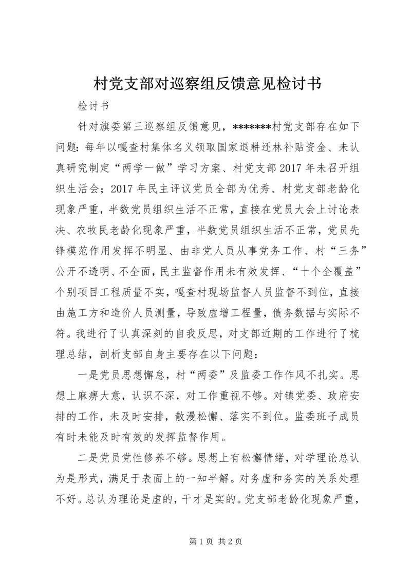 村党支部对巡察组反馈意见检讨书.docx