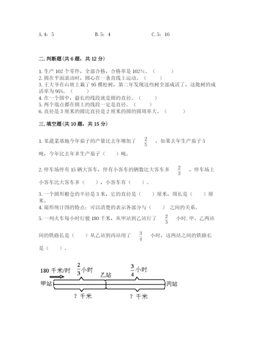 2022六年级上册数学期末测试卷精品【历年真题】.docx