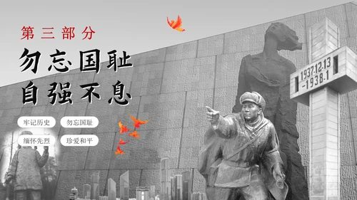 南京大屠杀国家公祭日主题班会带内容PPT模板