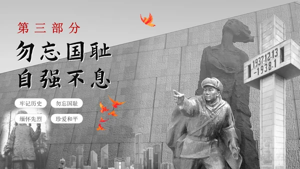 南京大屠杀国家公祭日主题班会带内容PPT模板