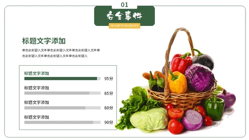 绿色蔬菜食品安全教育主题班会通用PPT课件模板