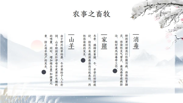 小寒时节冬季雪景通用PPT模版