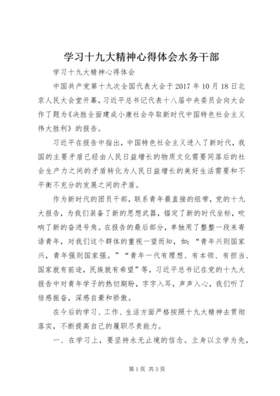 学习十九大精神心得体会水务干部 (2).docx