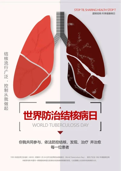 防治肺结核日海报word模板