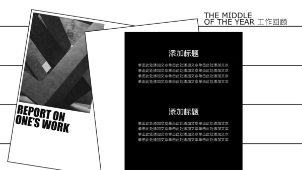 纯黑杂志风年中述职PPT模板