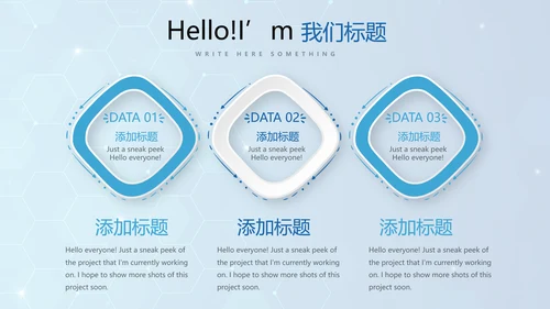 蓝色公安科技网络信息软件科技商务动态PPT