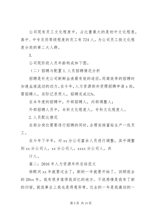 人力资源年终总结范本.docx