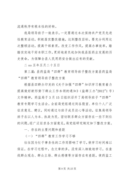 药监局领导班子整改方案.docx