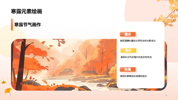 橙色插画寒露节气美术启示PPT模板