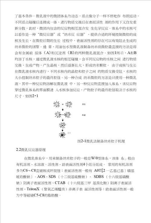 毕业设计论文化工专业纳米粒子制备