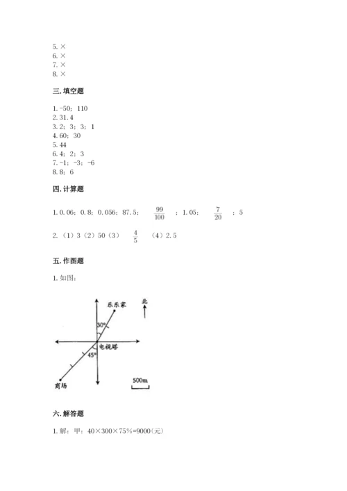 人教版六年级下册数学期末测试卷学生专用.docx