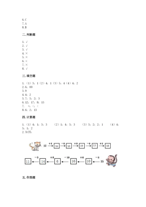 人教版一年级上册数学期末测试卷（巩固）word版.docx