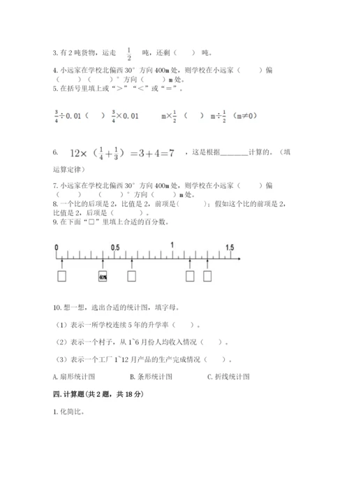 2022六年级上册数学《期末测试卷》附参考答案（名师推荐）.docx