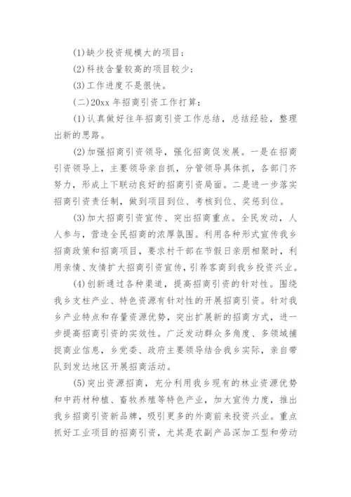 乡镇2024招商引资工作汇报.docx